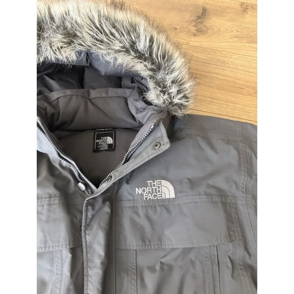 THE NORTH FACE xl mens mcmurdo parka down coat hooded fur grey down winter coat